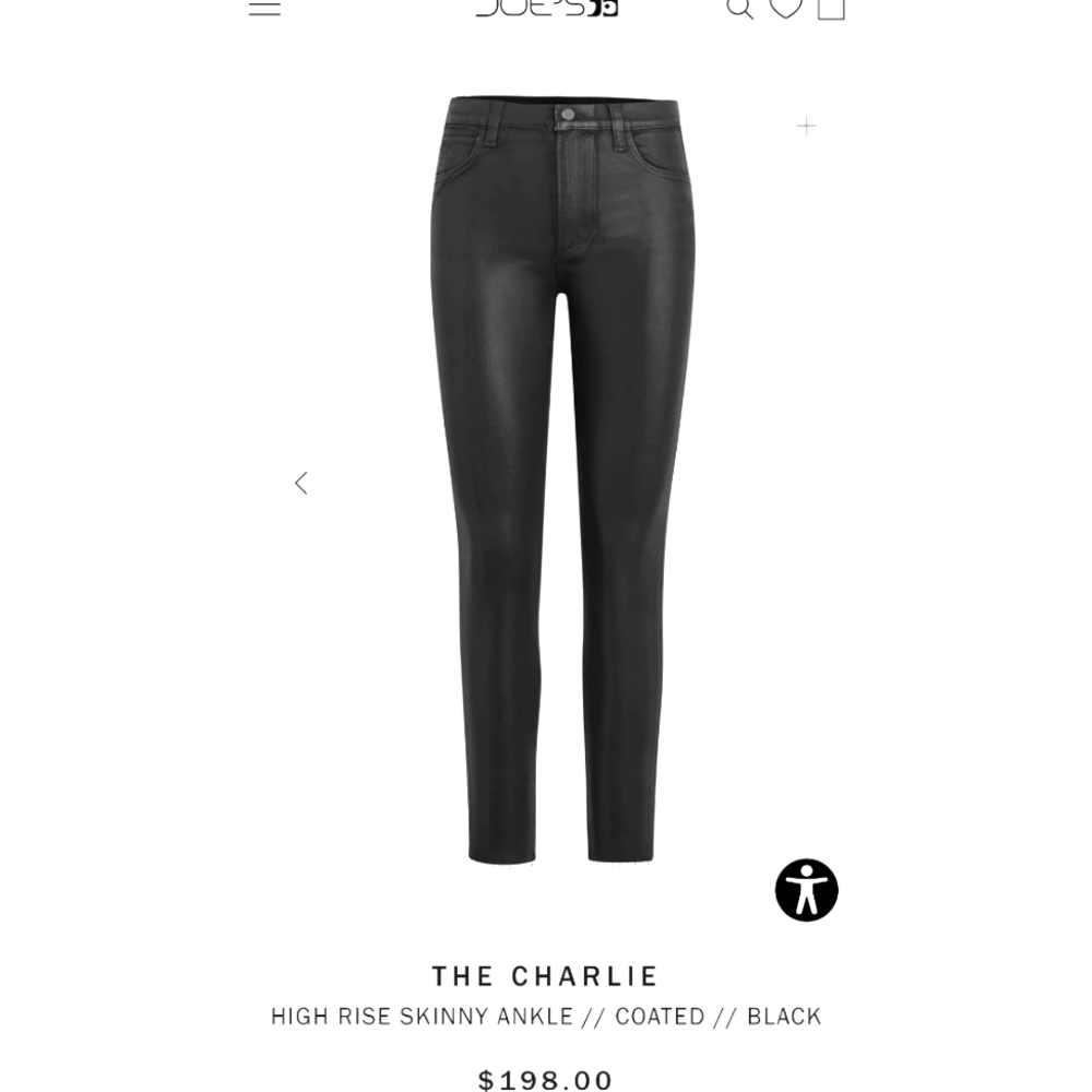 Joe's Jeans coated black skinny BRAND NEW